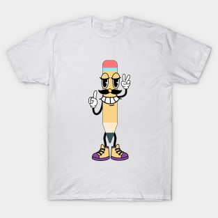 Retro pencil mascot T-Shirt